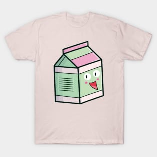 Cute Green Pink Milk Box T-Shirt